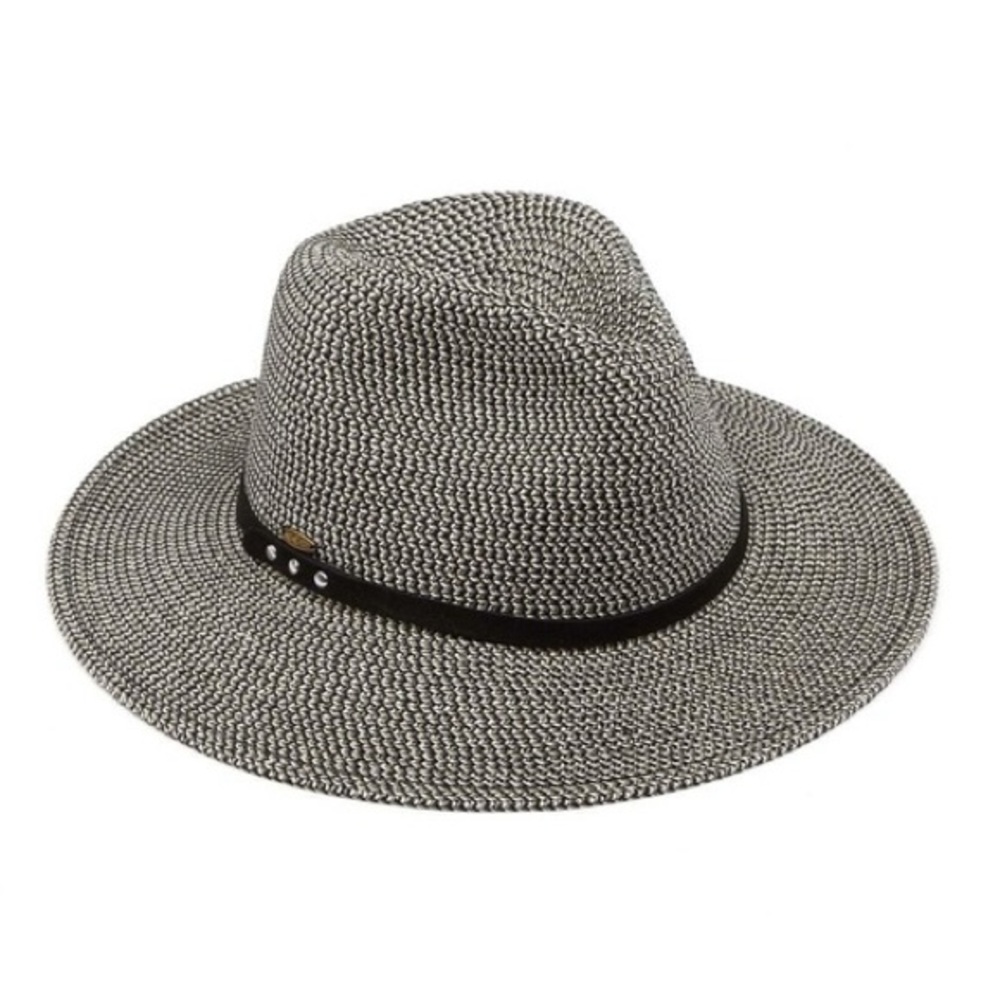 🔥NWT: Two Tone Panama Hat with Suede Band Trim